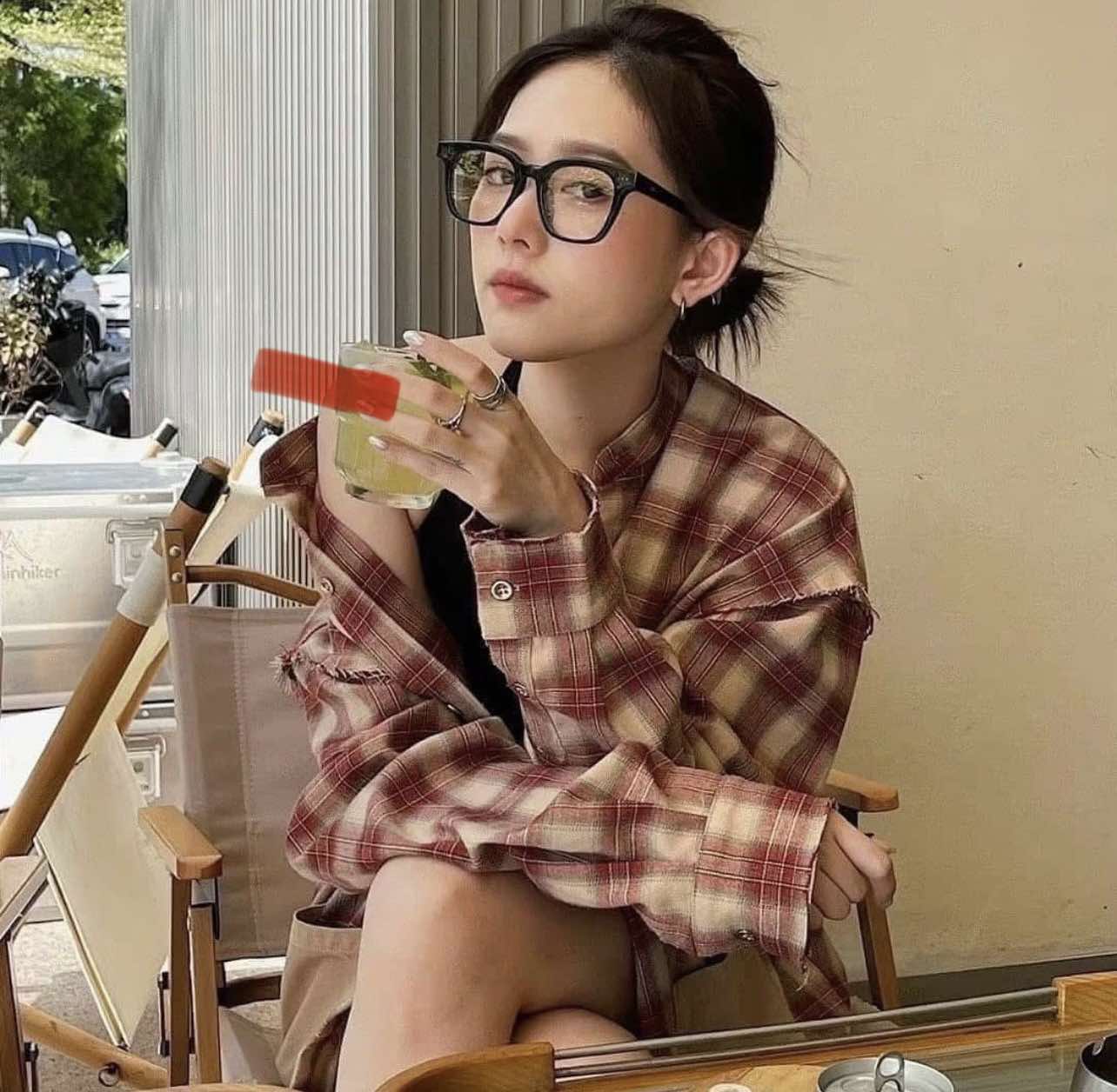 Kính mắt vuông chống ánh sáng xanh - Có thể thay mắt kính cận