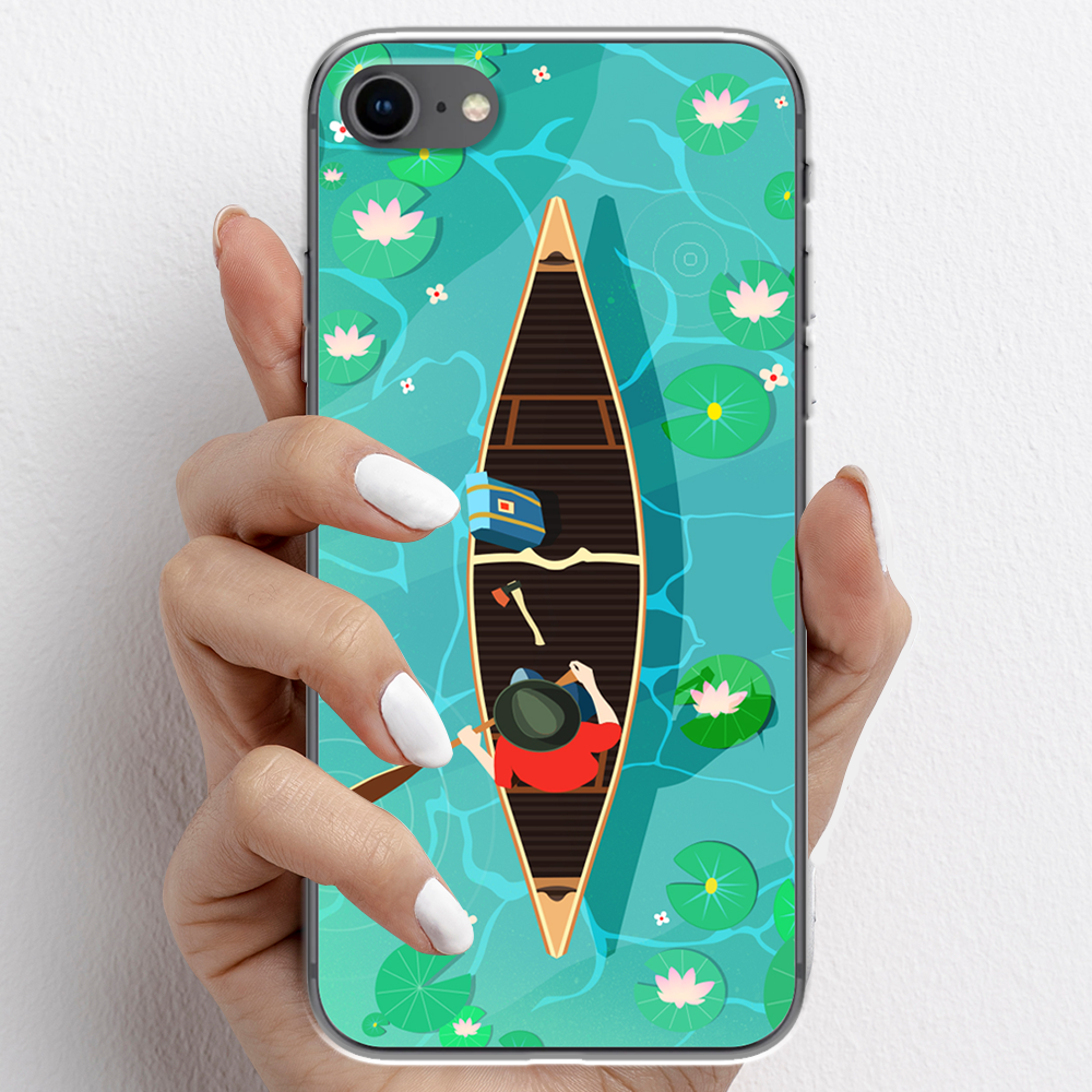 Ốp lưng cho iPhone 7, iPhone 8 nhựa TPU mẫu Chèo thuyền