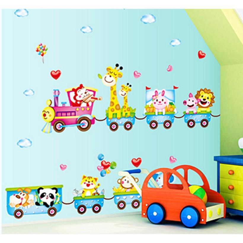 Decal Dán Tường Đoàn Tàu Chở Thú Đáng Yêu Luôn