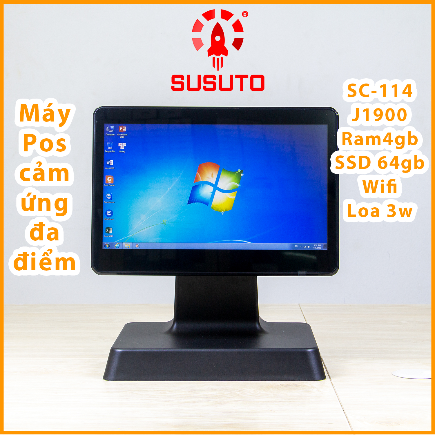 MÁY POS BÁN HÀNG SC-114 - Hàng chính hãng (J1900, 4G DDR RAM, 64G SSD, 14 inch, Black, 1 màn)