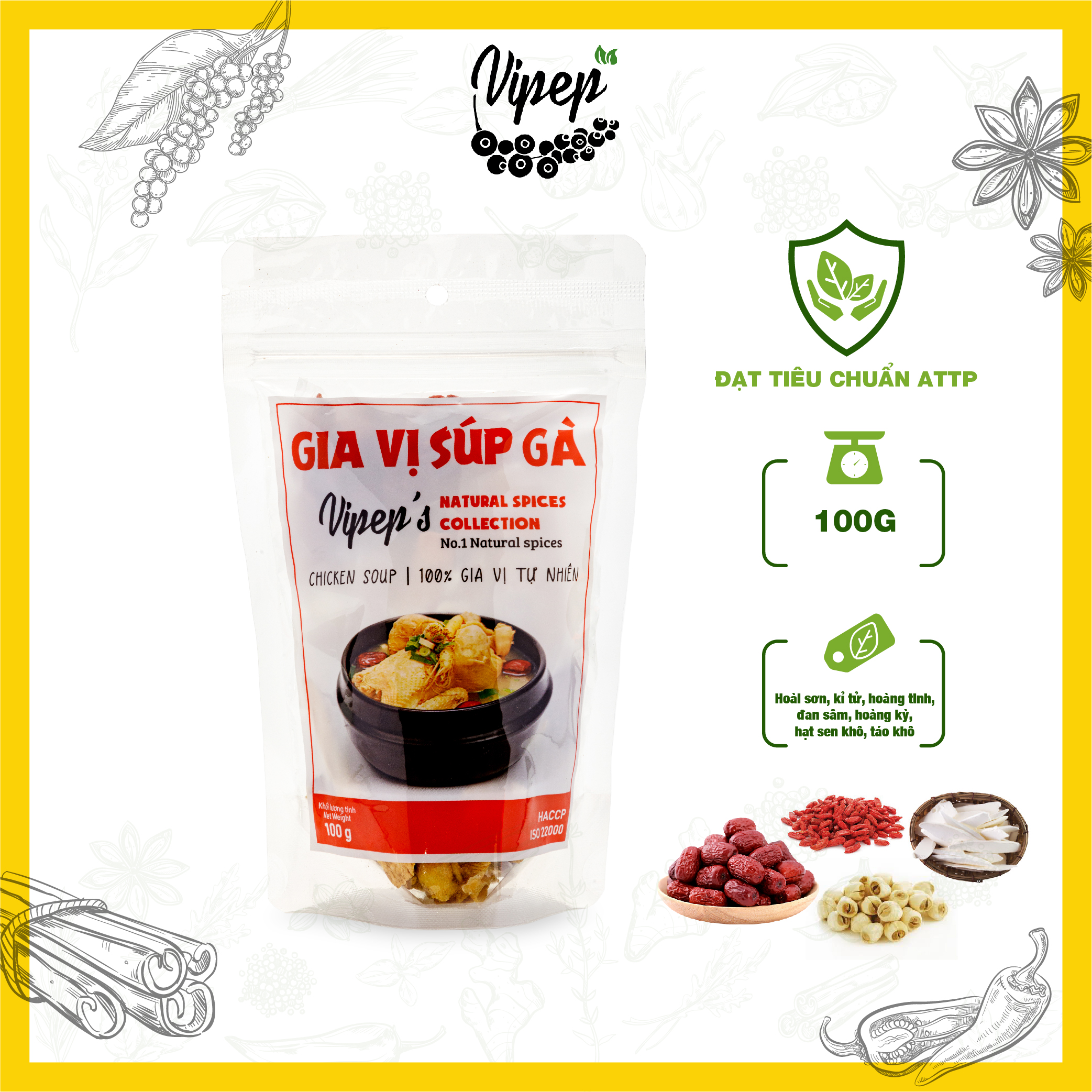 Gia Vị Nấu Súp Gà Vipep 100gr