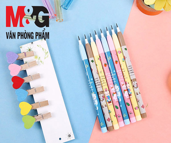 Bút chì khúc M&amp;G AMPQ1602 thân có hình Mèo, Thỏ, Gấu