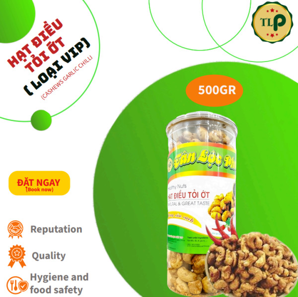 HẠT ĐIỀU RANG TỎI ỚT CHẤT LƯỢNG TÂN LỘC PHÁT - HỘP 500G