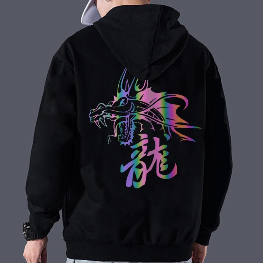Áo hoodie nam nữ vải nỉ ngoại, dầy dặn, Phản Quang 7 màu Rồng 2 Anam Store