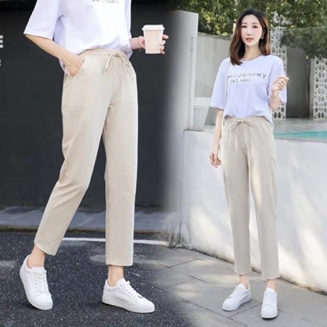Quần đũi nữ dáng baggy lưng thun xuất Nhật – MiuMiu Fashion , Quần Baggy nữ ống rộng cao cấp