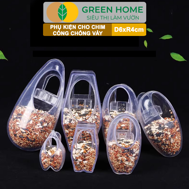 Cóng Chống Vảy Cho Chim GreenHome, Size L, Nhựa Mica, Cho Chim Chòe, Khướu, Mi,... Siêu Bền, Nhỏ Gọn
