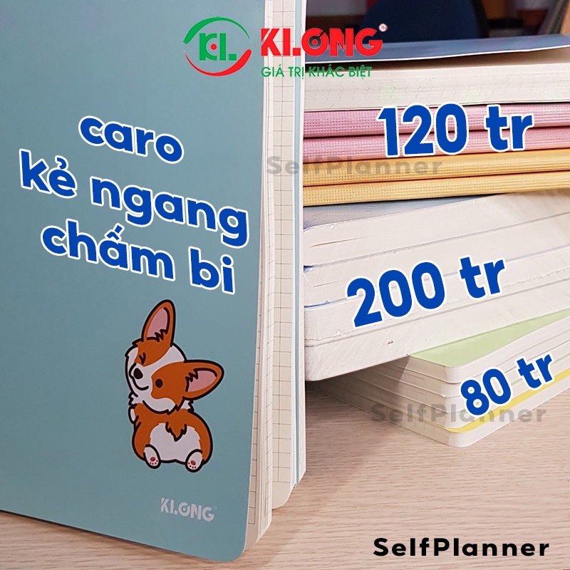 Vở caro Klong 200 trang, 120 trang, 80 trang A4, B5 kẻ ngang, dot grid (đủ loại