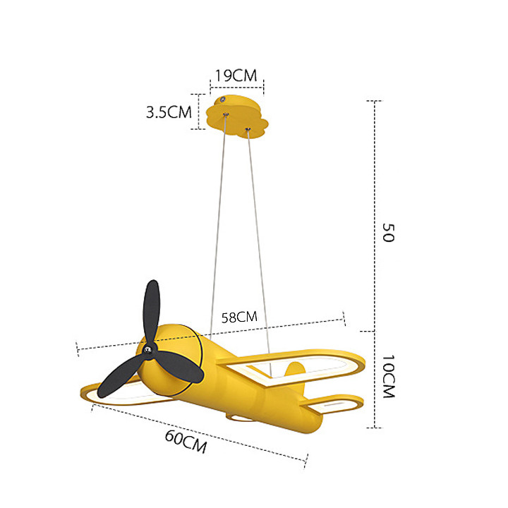 Đèn Chùm Máy Bay Phi Cơ 60cm x 58cm Đèn Trùm Phòng Ngủ Cho Bé Decor Trang Trí Phòng Trẻ Em Đẹp