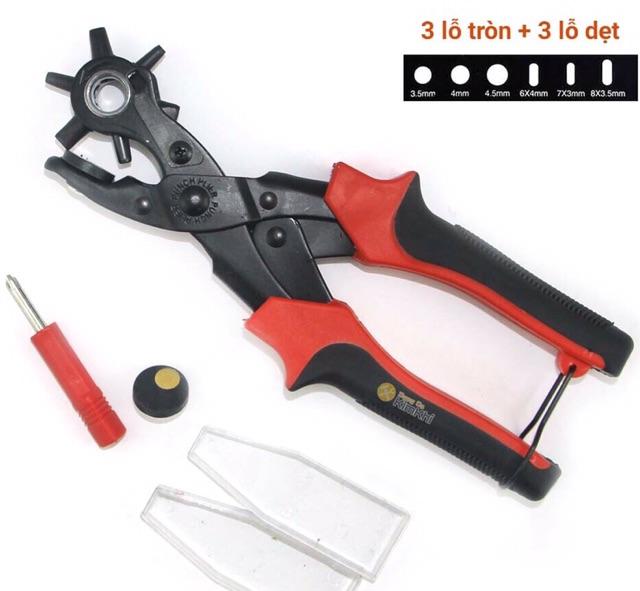 Kìm bấm lỗ dây da 3 đầu tròn 3 đầu dẹt chất lượng cao