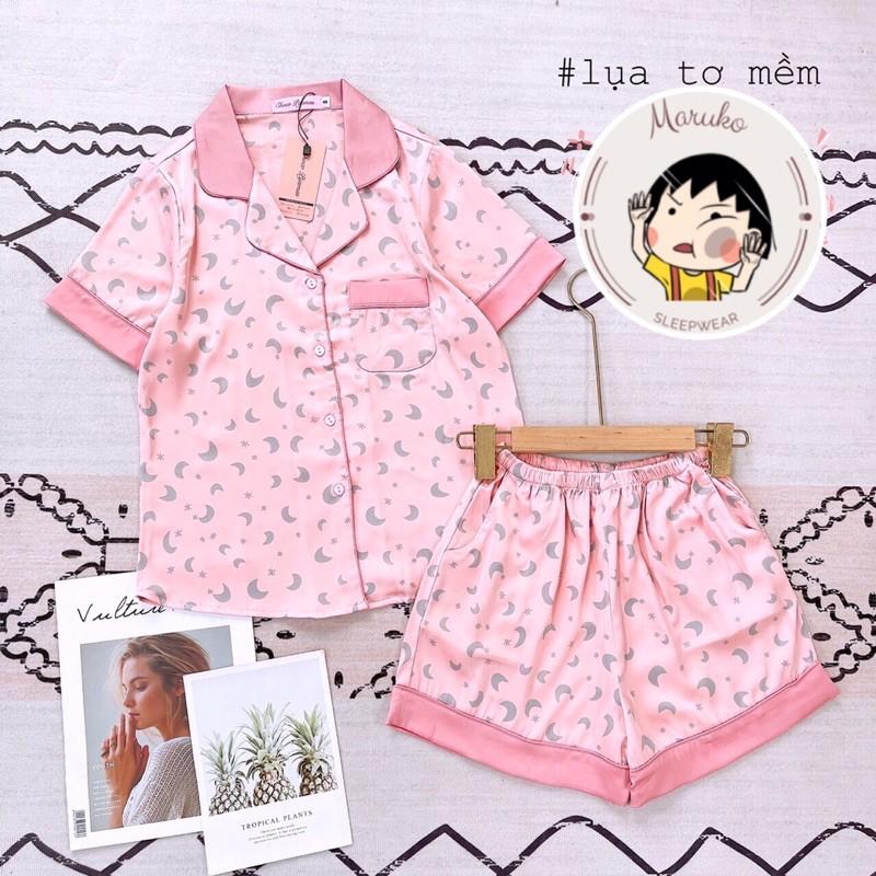 Bộ ngủ Choco Pijama- Đồ ngủ lụa ngắn tay quần đùi siêu mát