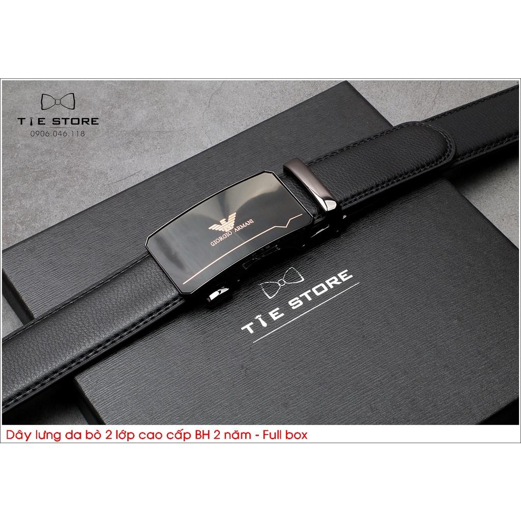 Thắt Lưng Nam Da bò 2 lớp, dây lưng công sở cao cấp BH 2 năm Full box - Mặt liền khóa tự động