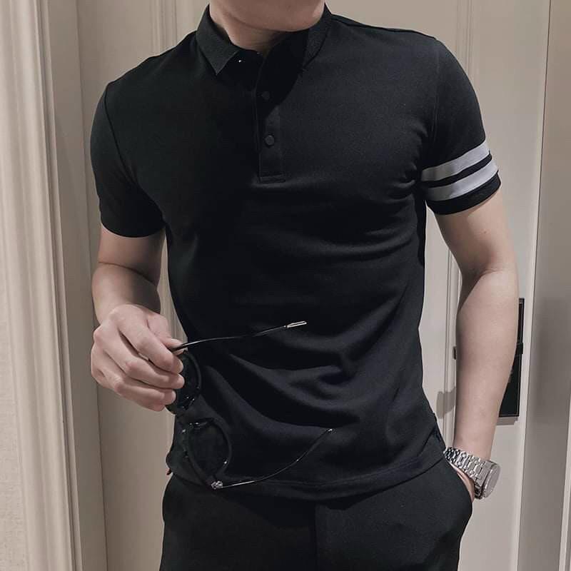 Áo Polo Nam Có Cổ Kẻ Sọc Tay, Polo nam viền tay 100% cotton - KENT SHOP