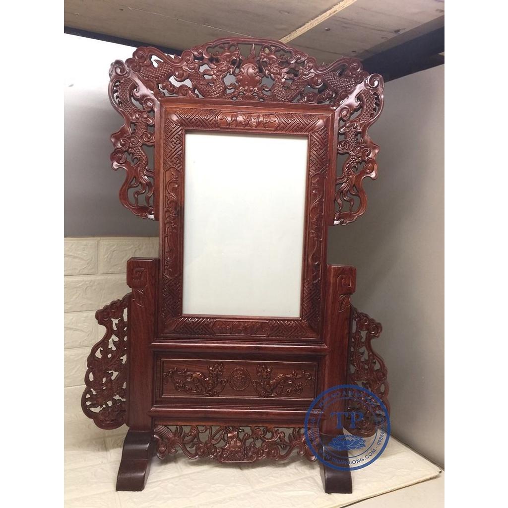 Khung hình thờ gỗ hương triện rồng 20x30 HANH15167