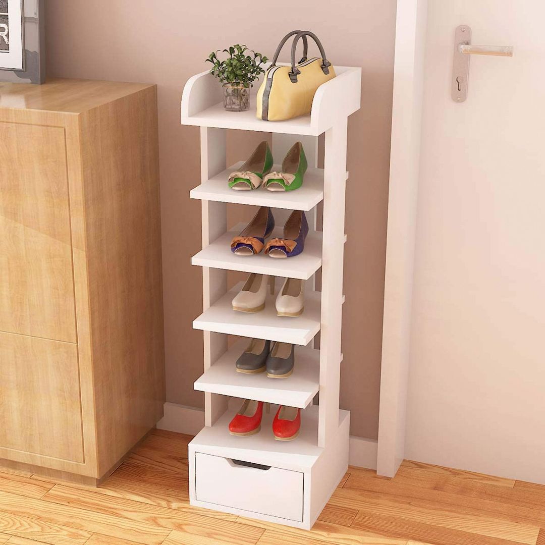 Kệ để giầy gỗ hiện đại SMLIFE Rainsford | Gỗ MDF dày 17mm chống ẩm | D30xR30xC110cm