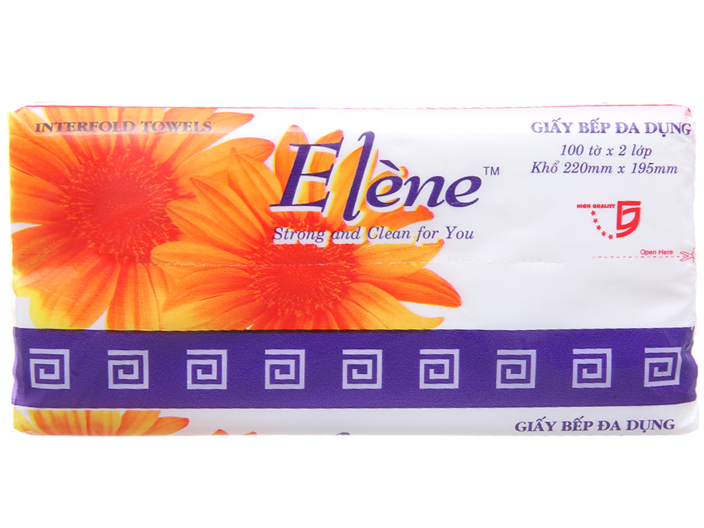 Combo 3 gói giấy đa năng gấp 2 Elene 100 tờ 2 lớp