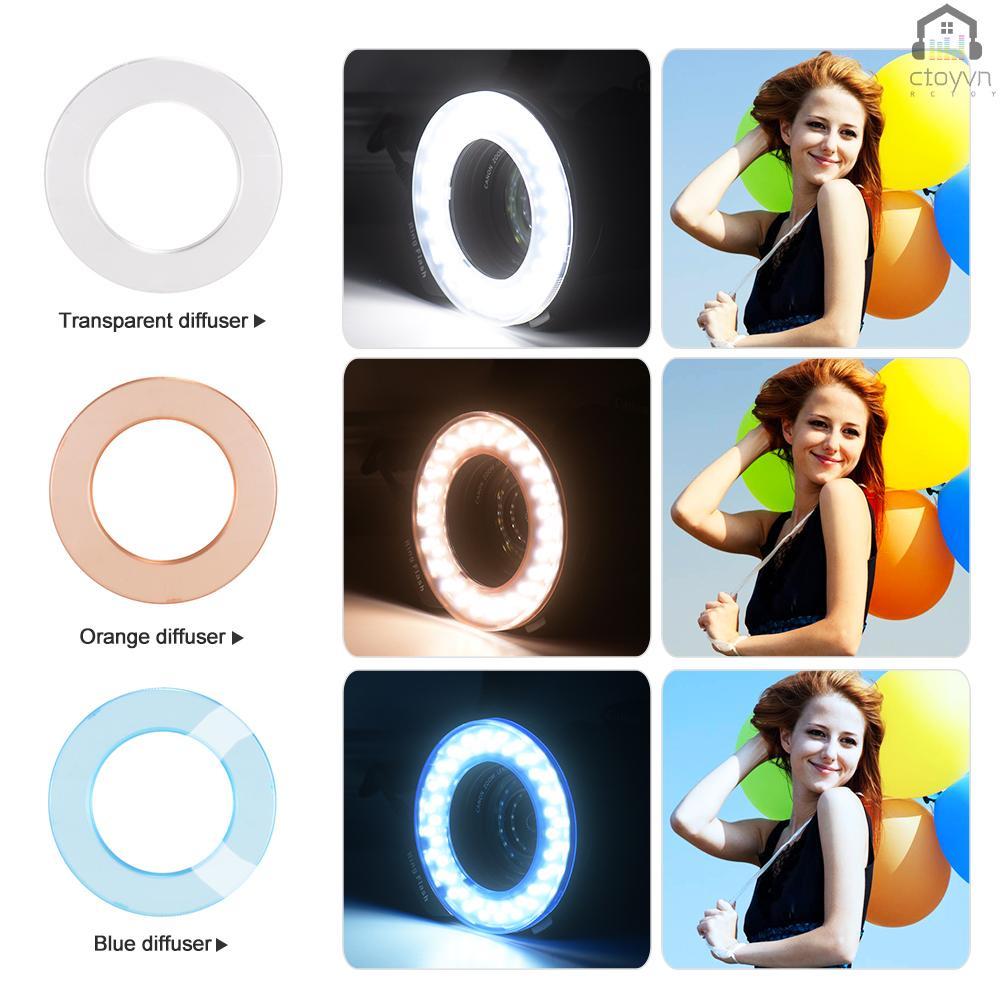 Vòng đèn flash HD-130 Macro LED 3000-15000K GN15 điều khiển 3 vòng đèn flash cho máy ảnh