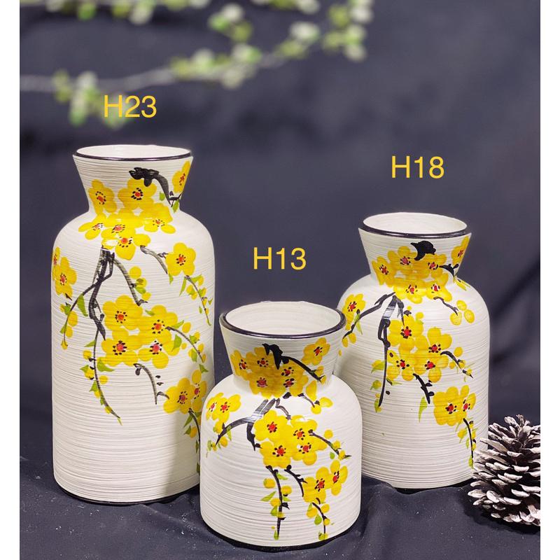 Set 3 lọ Decor- cắm hoa. Gốm sứ Bát Tràng.
