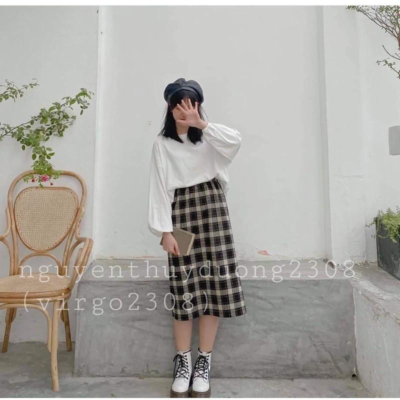 Chân váy dạ kẻ caro siêu xinh