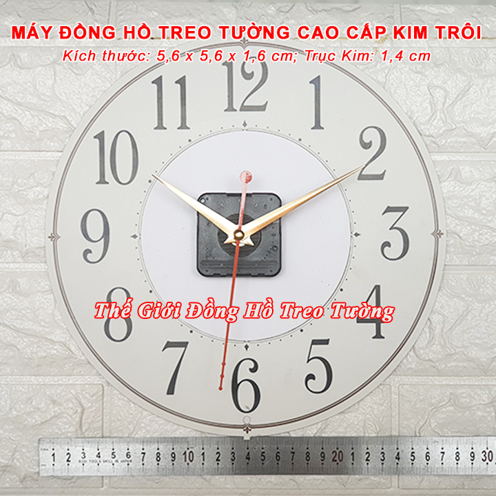 Máy Đồng Hồ Eastar Kim Trôi Cao Cấp + Bộ Kim Đao (Kim Nhọn) Màu Vàng Đồng và Kèm theo 1 Pin Tiểu AA