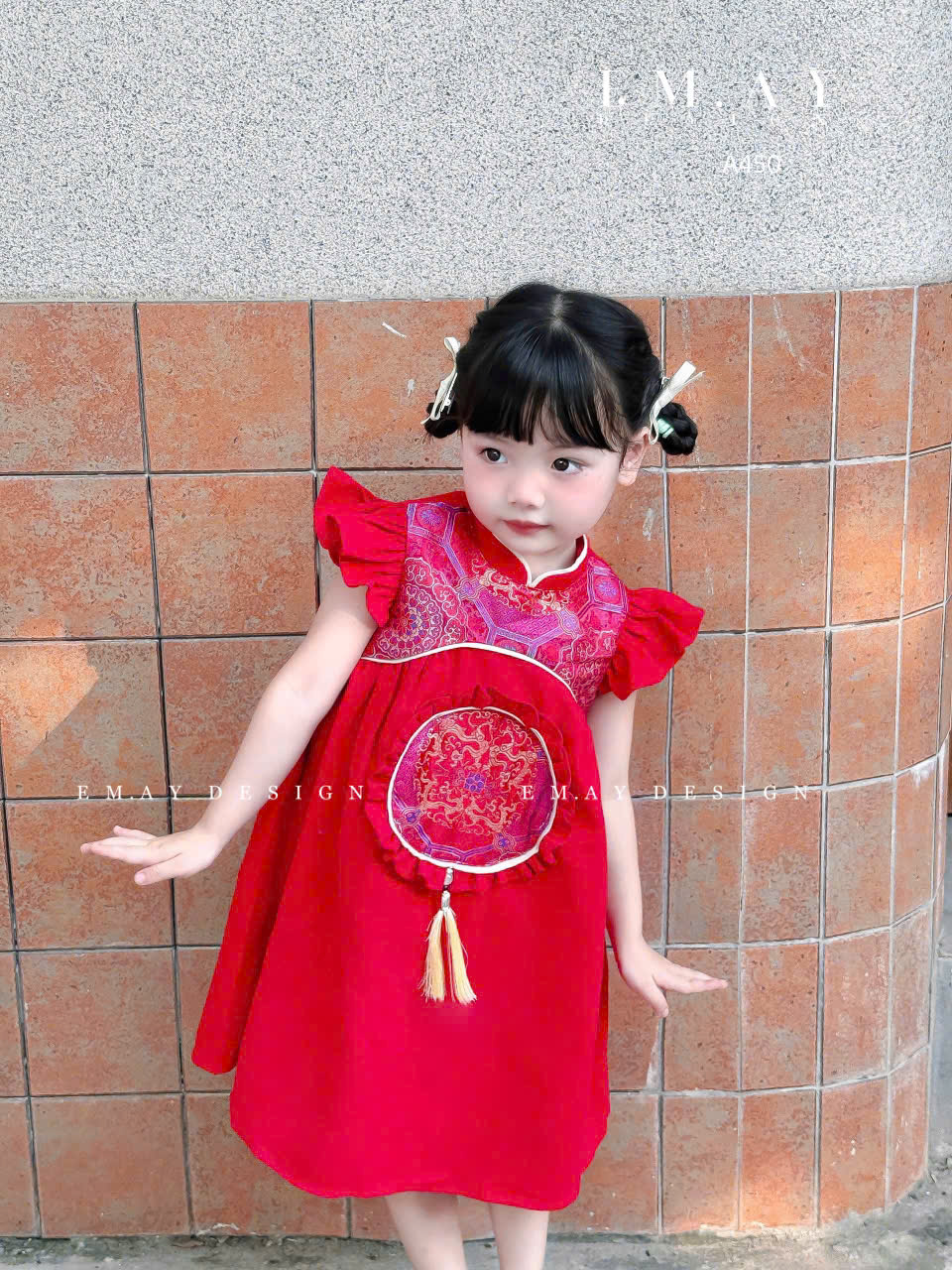 Bộ áo dài sườn xám cho bé trai bé gái diện tết năm mới giáng sinh từ 10-40kg hàng thiết kế
