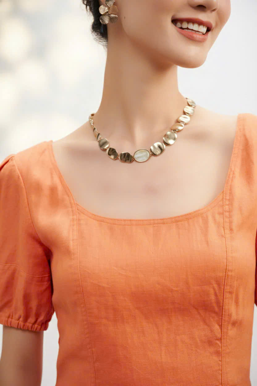 Đầm Chữ A, Đầm Ôm Linen Mơ Nghiền DRE195 thời trang thiết kế Hity