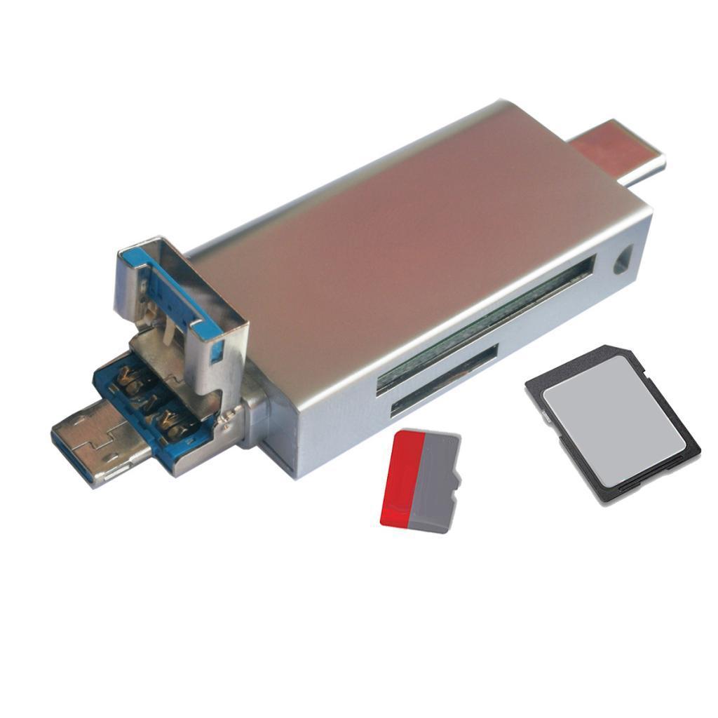 3 in 1 USB Type C/USB/Micro USB TF SD Memory Card Reader OTG Adapter