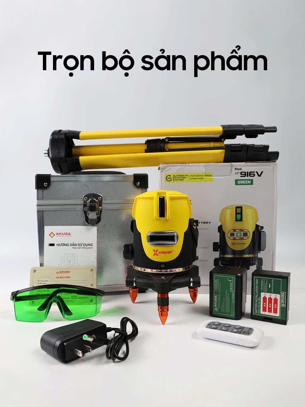 MÁY CÂN BẰNG LASER 5 TIA XANH AKUZA XPOWER 916V - HÀNG CHÍNH HÃNG