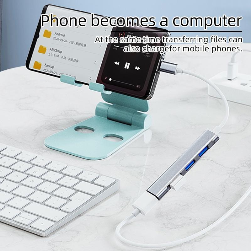 Hub 4 Cổng USB Type C 3.0 5Gbps Tốc Độ Cao Cho Máy Tính
