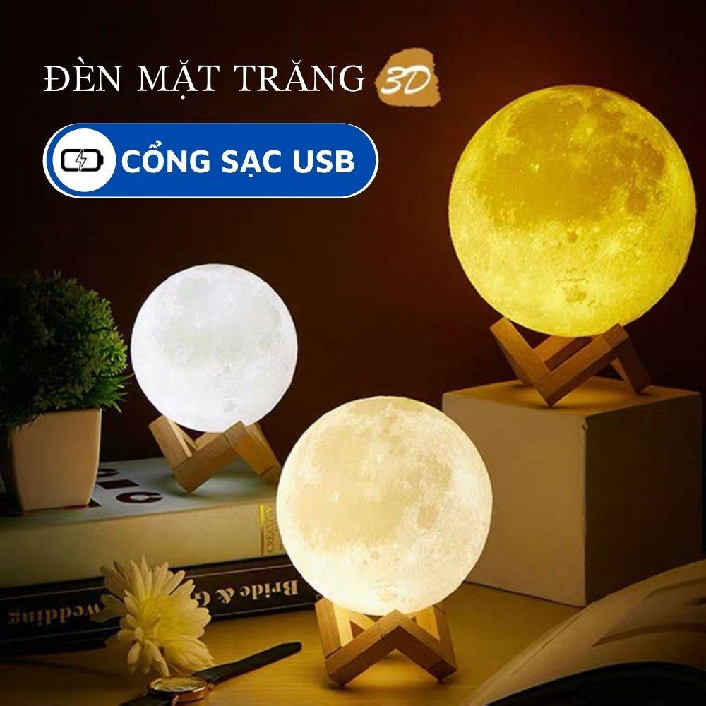 Đèn mặt trăng 3D, đèn ngủ dễ thương cho bé 8cm-12cm