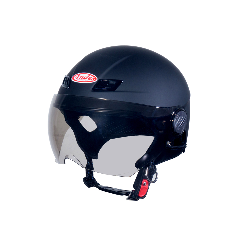Mũ Bảo Hiểm Andes 1/2 Đầu Có Kính 3S109K Nhám - Đen