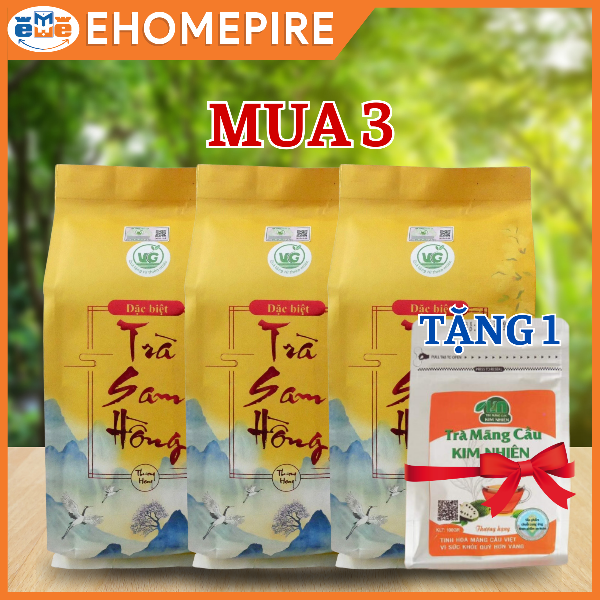 Trà Sam Hồng thượng hạng Đặc biệt (có nấm đông trùng)  VG túi 500gram mát gan, giải độc