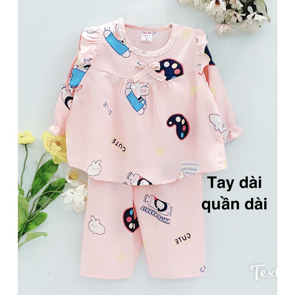 Bộ TOLE, LANH TAY DÀI BE GÁI - chất vải tole, lanh 2 da mềm , mịn không co rút từ 8-37kg