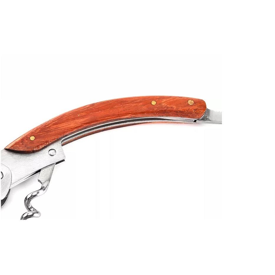 Dụng cụ mở rượu vang, khui rượu vang, khui bia cán bằng gỗ