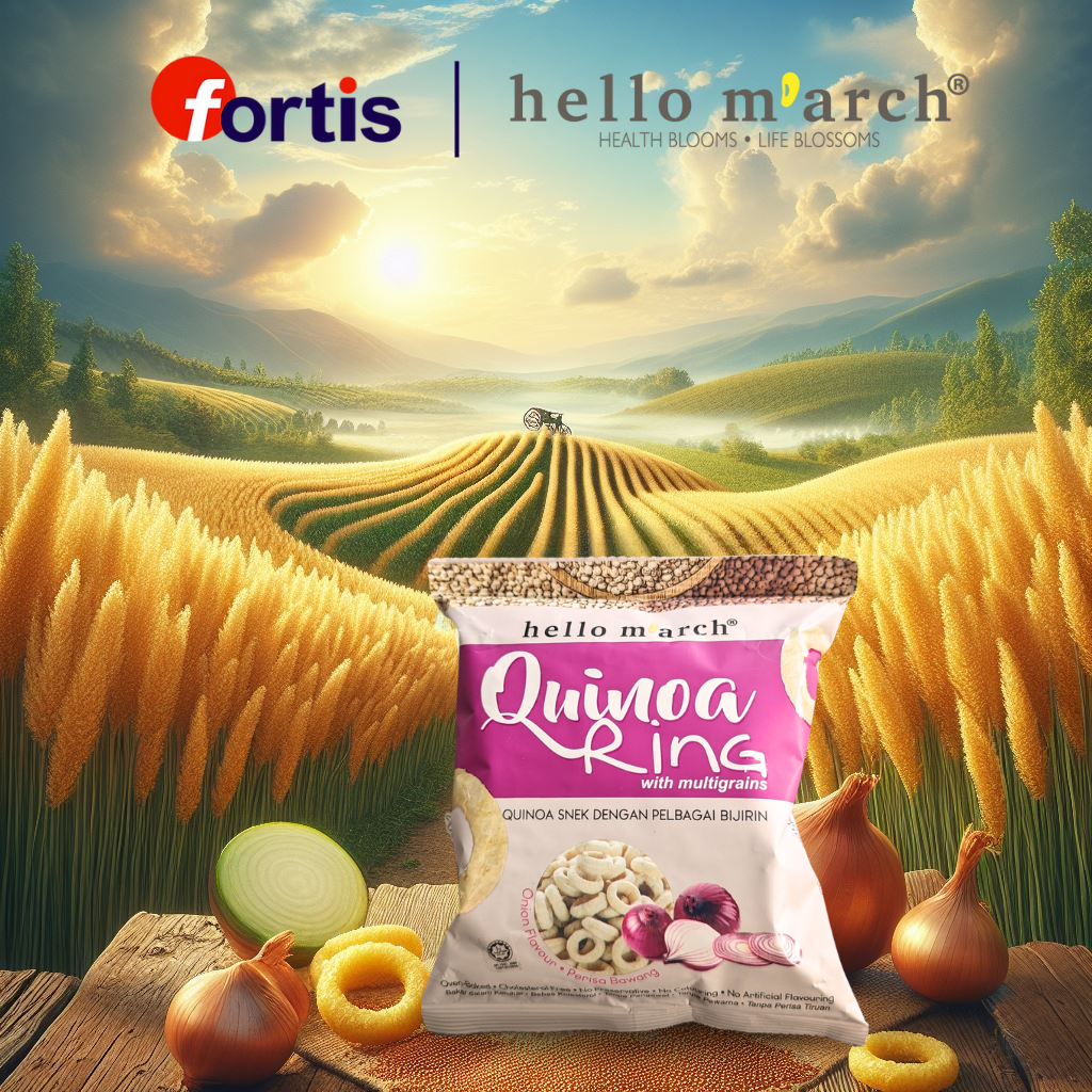 Snack Ngũ Cốc Vị Hành Tây Hạt Quinoa Hello March Gói 30g