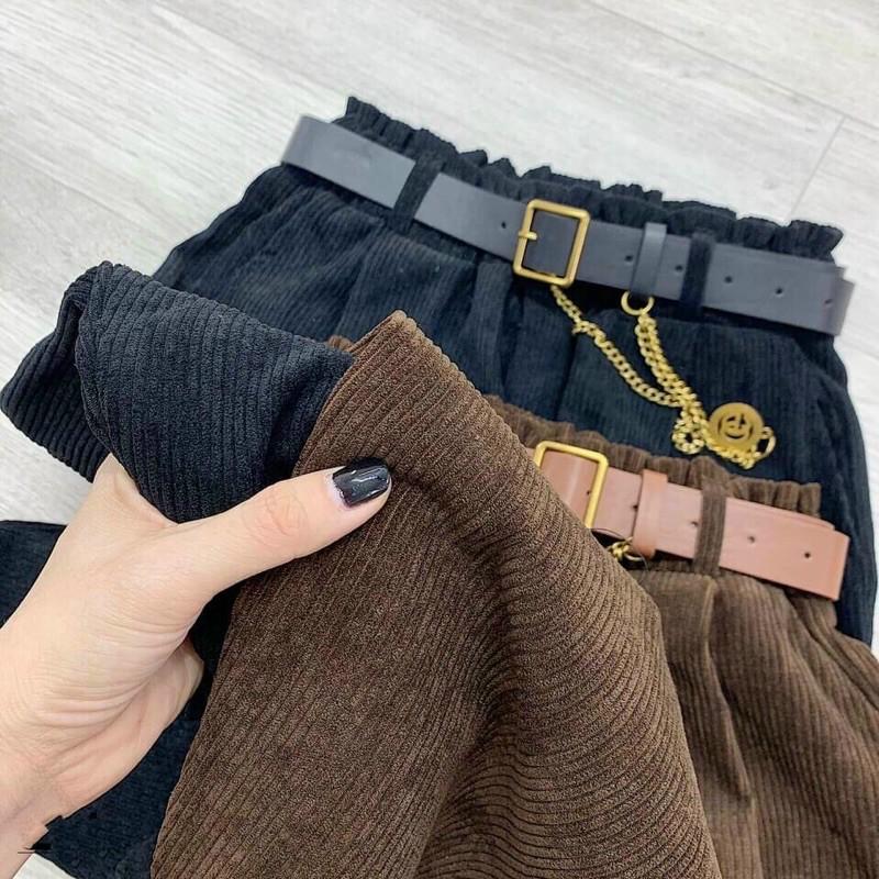 Quần baggy tây nhung tăm hot trend (ko kèm belt) chất nhung tăm chuẩn đẹp thời trang 851