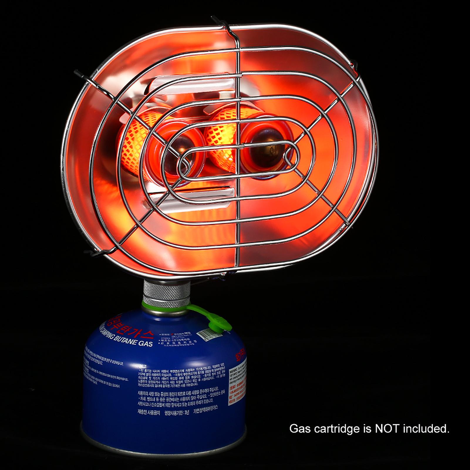 Double Head Outdoor Heater Portable Infrared Ray Camping Heating Stove Warmer Heating Gas Stove with Gas Tank Adapter