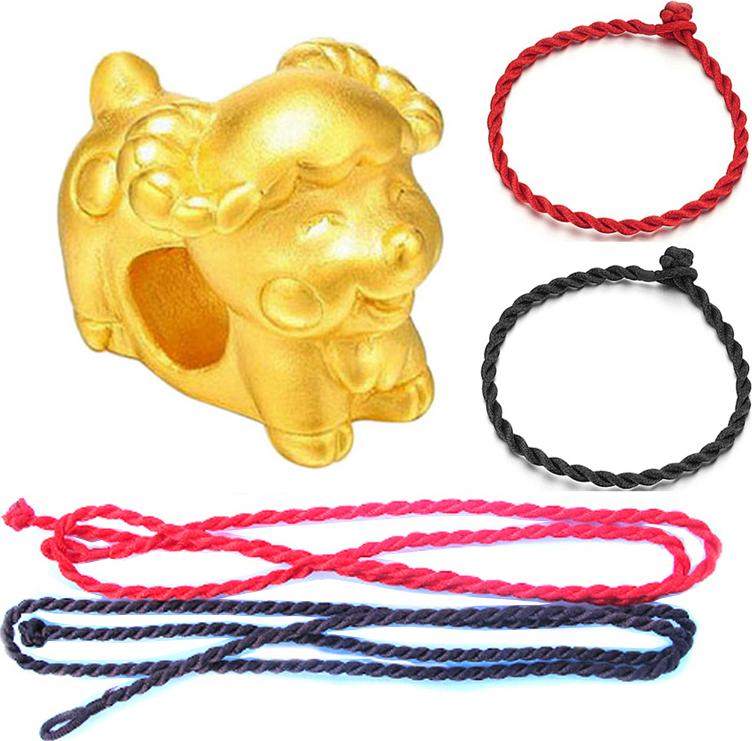 Bộ Vòng Tay Tuổi Mùi Bạc Mạ Vàng Tặng Kèm 2 Dây Đeo Cổ