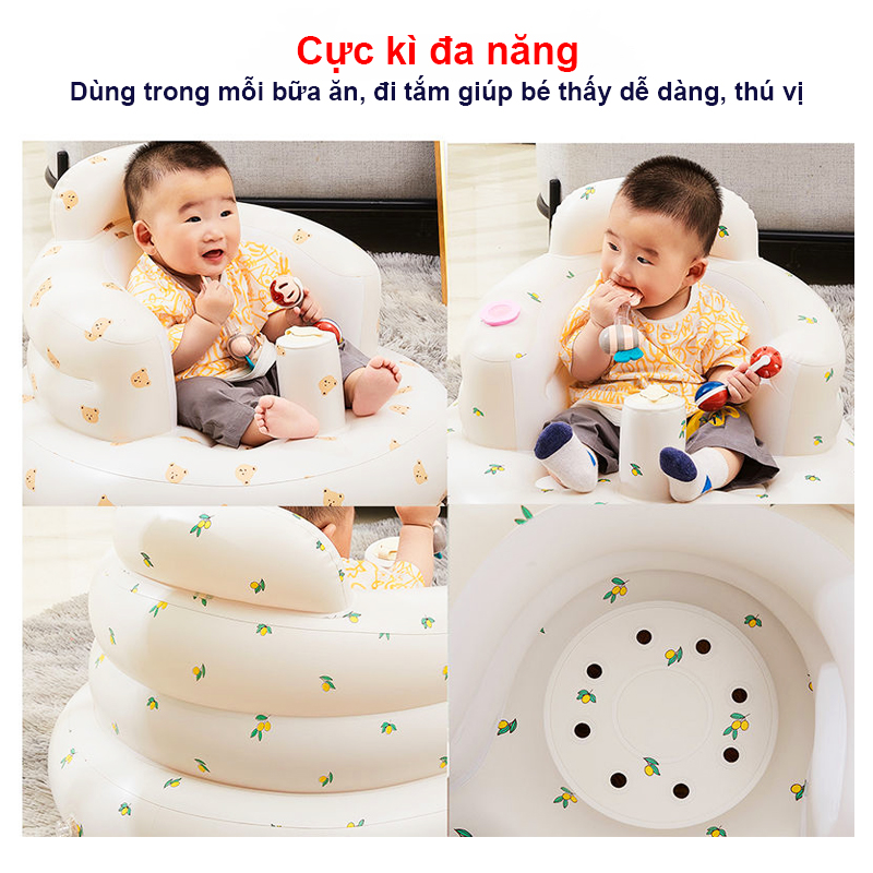 Ghế hơi tập ngồi cho bé chống ngã cao cấp Baby-S, Ghế phao tập ngồi cho bé phong cách Hàn Quốc – SSS031