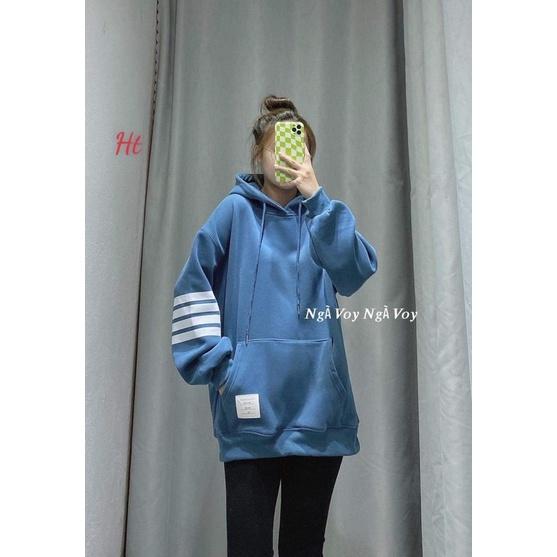 Áo hoodie 4 sọc mác túi H2A