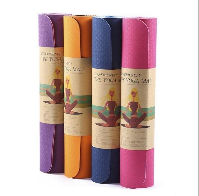 Thảm Tập Yoga 2 Lớp Cao Cấp Hàng Cao Cấp 180 x 60 x 0.7cm siêu dày (Giao ngẫu nhiên mẫu)