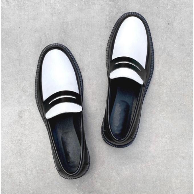 Giày Lười DECEMBER Penny Loafer Black White - LF02