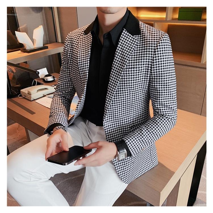 Áo vest, áo vest nam phối caro cực chất và sang chảnh, có đệm 2 vai chất vải dày dặn đứng phom - H68