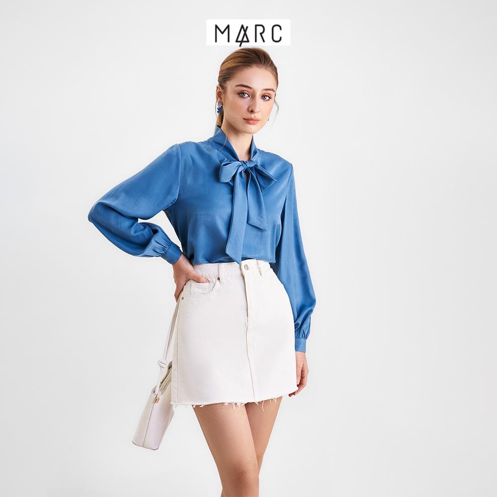 Áo kiểu sơ mi nữ MARC FASHION tay dài thắt nơ CBMX019822