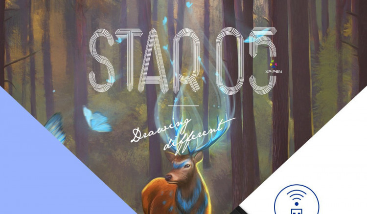 Bảng Vẽ Điện Tử XP-Pen Star05 8x6 inch Wireless, 6 Nút Cảm Ứng, Bút Stylus Không Sạc Chính Hãng (Tặng Găng Tay Họa Sĩ)