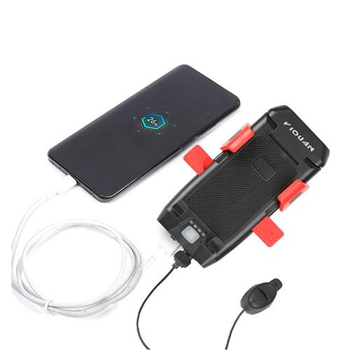 Đèn pha MOSOWORLD chiếu sáng xe đạp làm giá đỡ sạc dự phòng cho điện thoại có còi âm thanh lớn 500Lumen 4 trong 1