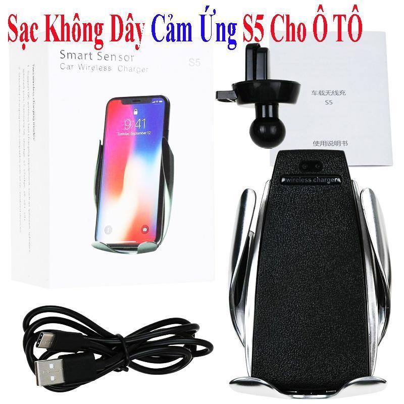 Giá đỡ Điện Thoại kiêm sạc nhanh không dây kẹp Cửa Gió trên ô tô Smart Sensor S5