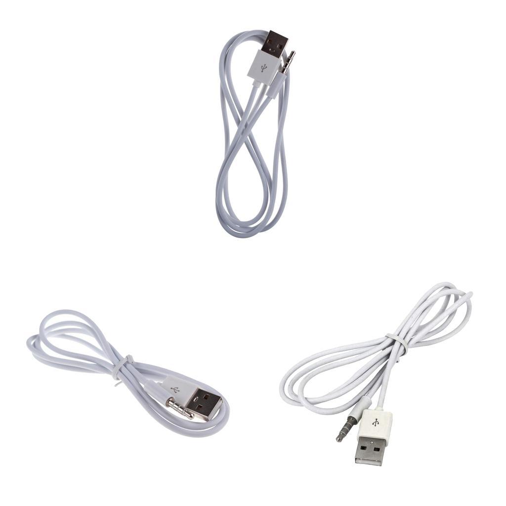3x 3.5mm Male AUX Audio  To USB 2.0 Male Charge Cable Cord