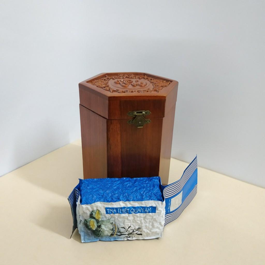 HỘP ĐỰNG GỖ HƯƠNG CHỮ PHÚC LỤC GIÁC - LOẠI CAO TO