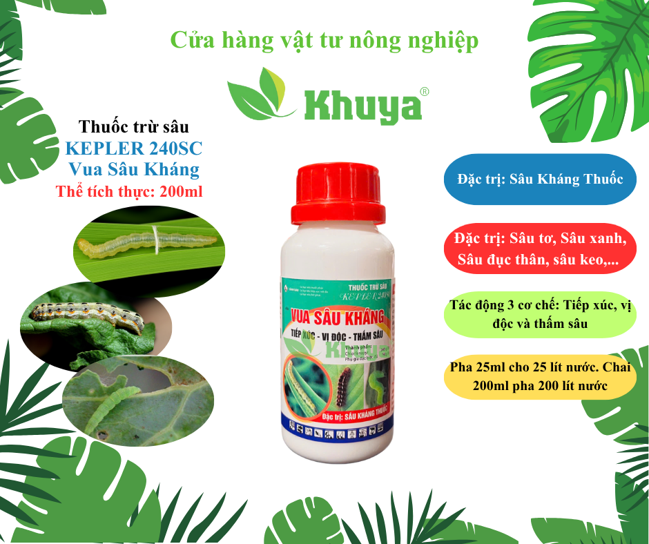 Thuốc trừ sâu Vua Sâu Kháng 200ml Tiếp xúc Vị độc Thấm sâu