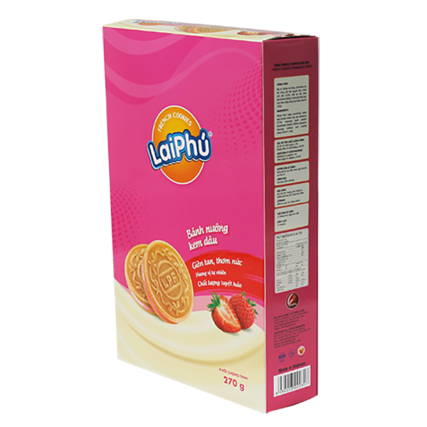 Bánh cookies Lai Phú kem Dâu 270g